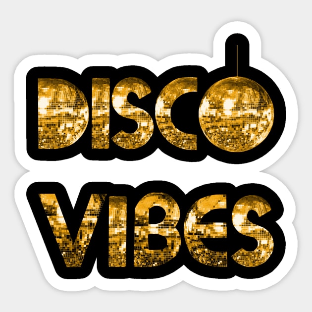 Gold Disco Vibes Sticker by Art by Deborah Camp